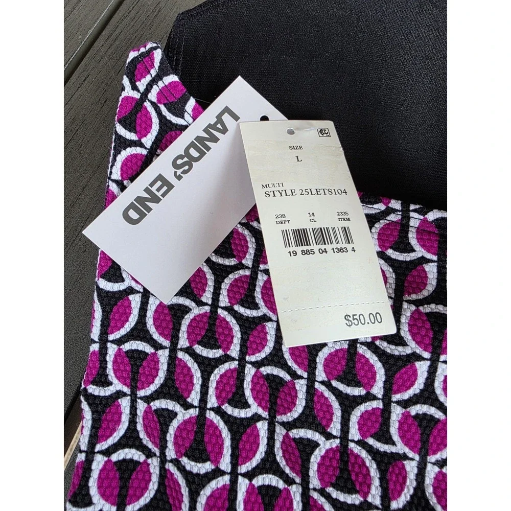 LANDS' END Size LG Geometric Tankini One-Piece Swimsuit  (333)